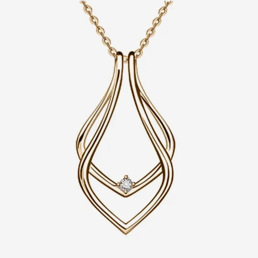 Necklace ring holder in gold